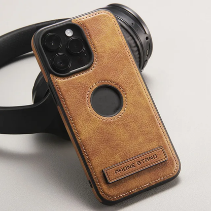 Coque en cuir avec support intégré