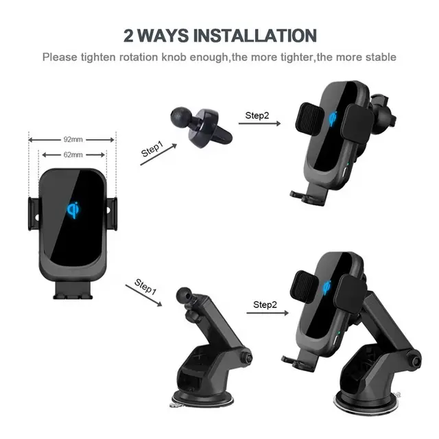 Support téléphone 360° avec charge magnétique pour voiture